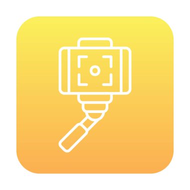 Akıllı telefon web simgesi, vektör illüstrasyonlu selfie çubuğu 