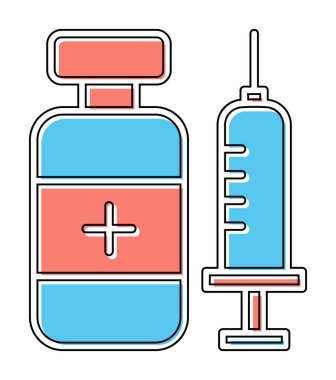 Aşı simgesi vektör tasarımlı şırınga