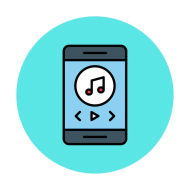 düz akıllı telefon müzik çalar simgesi