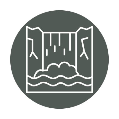 Basit Waterfal simgesi, vektör illüstrasyonu