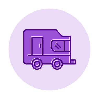 düz karavan simgesi çizimi  