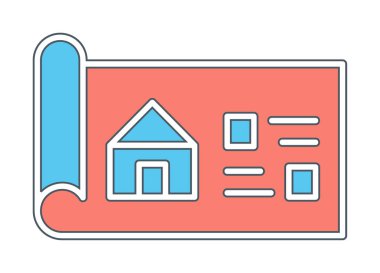 Ev Planı simgesi, vektör illüstrasyonu            