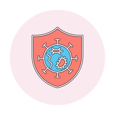 Mikroplar Korunan Kalkan ikon vektör çizimi