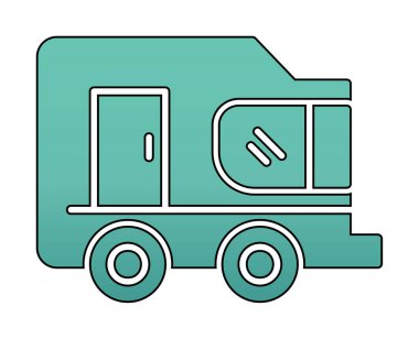 düz karavan simgesi çizimi  