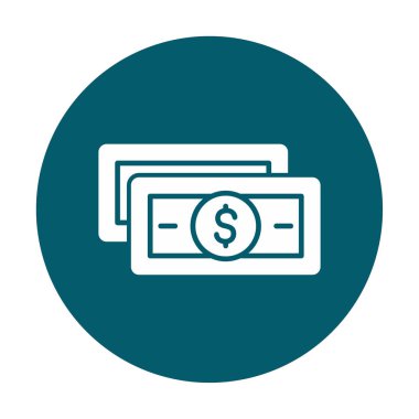 Dolar para çizgisi simgesi, vektör illüstrasyonu