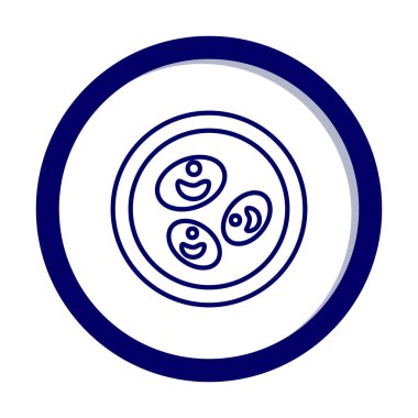 Bakteri petri kabı ve bakteri vektör simgesi 