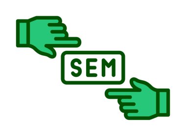 düz Sem imza vektör illüstrasyonu