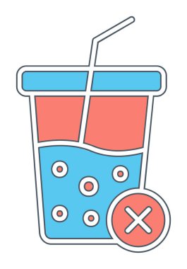 Basit, alkolsüz içecek simgesi, vektör illüstrasyonu