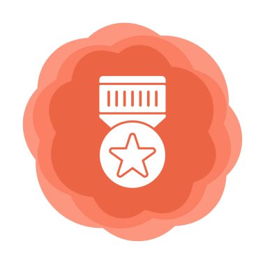 Moda düz renk olarak madalya simgesi. 