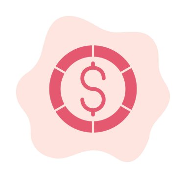 Dolar madeni para simgesi, vektör çizimi 