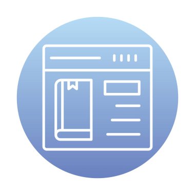 Basit Çevrimiçi Kitap satın alma simgesi, vektör illüstrasyonu