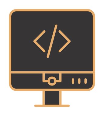 Kodlama. Web simgesi basit illüstrasyon                  