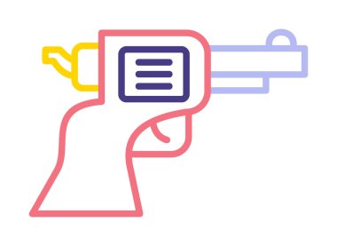 askeri tabanca ikonu vektör illüstrasyonu 