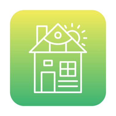 ev düz simgesi, vektör illüstrasyonu 