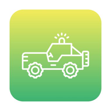 Askeri Jeep Simgesi, Vektör İllüstrasyonu