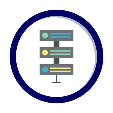 Ağ sunucu simgesinin vektör illüstrasyonu. Veritabanı basit simgesi 