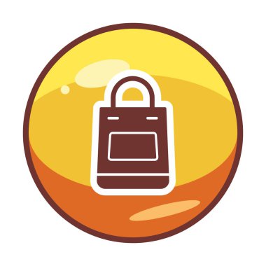 Alışveriş poşeti simgesi, vektör illüstrasyonu basit tasarım