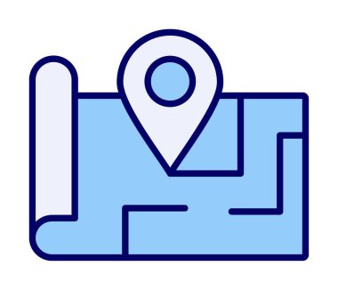 Konum iğnesi, vektör illüstrasyonlu harita simgesi