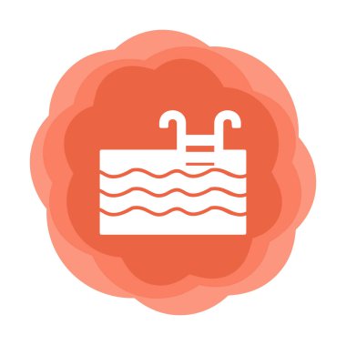  yüzme havuzu ikonu vektör illüstrasyonu