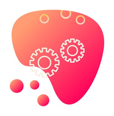 Gear Düz Vektör Simgesi Tasarımı