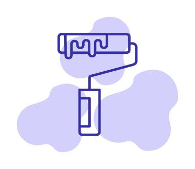 Modern Paint Roller simgesinin vektör çizimi              