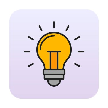 Ampul simgesi beyaz arkaplanda izole edildi 