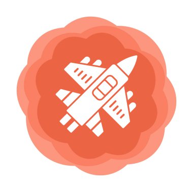 Askeri Uçak ikonu vektör illüstrasyonu