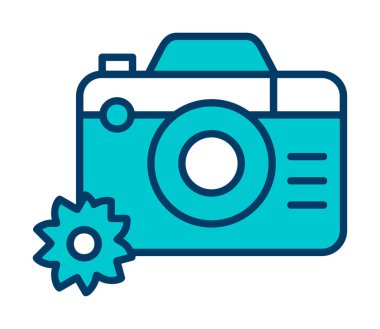 Basit kamera simgesi vektör illüstrasyonu