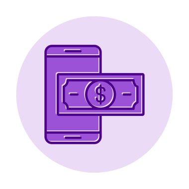 Basit Çevrimiçi Ödeme simgesi, vektör illüstrasyonu