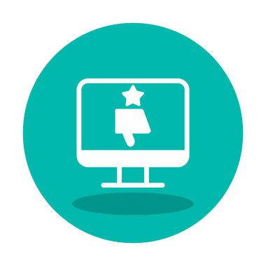 Kötü İnceleme simgesi, vektör illüstrasyonlu basit ekran