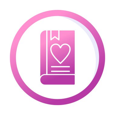 Yer imi simgesi olan aşk kitabı, basit vektör illüstrasyonu 