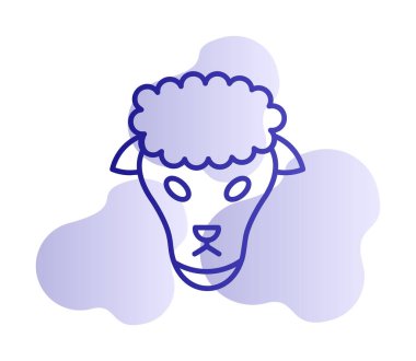 Koyun başı ağ simgesi, vektör illüstrasyonu 