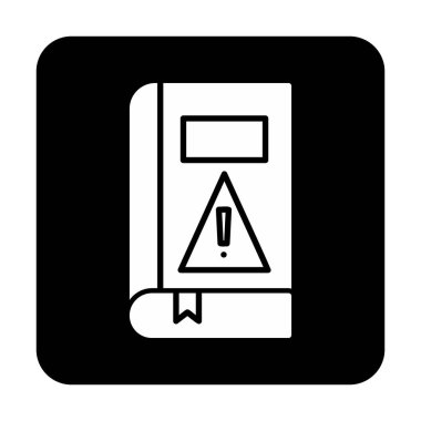 kitap uyarısı ünlem işareti vektör düz renk simgesi ile