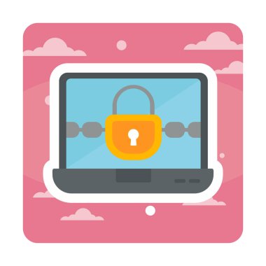 Basit düz Ransomware bilgisayar simgesi