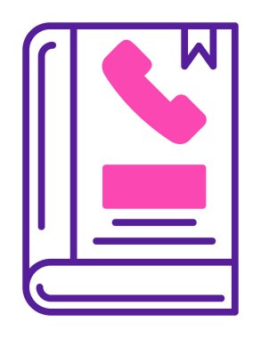 Telefon Rehberi düz simgesi, vektör çizim