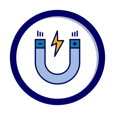 Manyetizma düz simgesinin vektör çizimi 