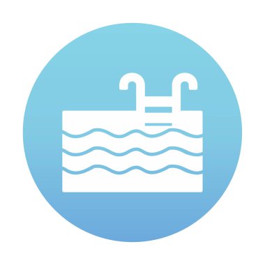  yüzme havuzu ikonu vektör illüstrasyonu