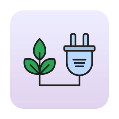 Basit Biyokütle eko enerji simgesi, vektör illüstrasyonu