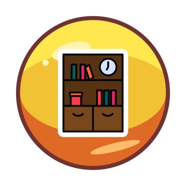 kitaplık düz simge, vektör illüstrasyonu 