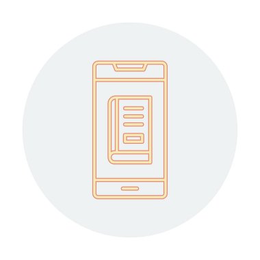 çevrimiçi kitap simgesi, vektör illüstrasyonu 