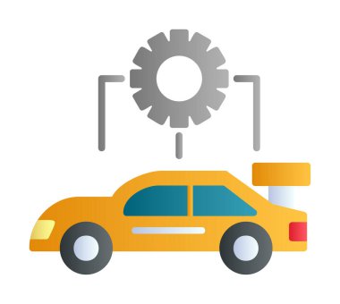 Araba servisi ikon vektör çizimi. Otomobil Yapılandırması             