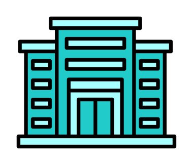 Alışveriş merkezi simgesi. Alışveriş merkezi oluşturma simgesi, vektör illüstrasyonu 