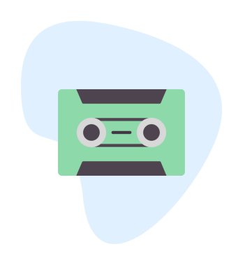 Kaset. Web simgesi basit illüstrasyon                               