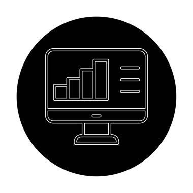 Basit Bilgisayar İzleme Veri Analizi simgesi, vektör illüstrasyonu