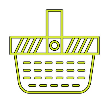 piknik sepeti web simgesi, vektör illüstrasyonu 