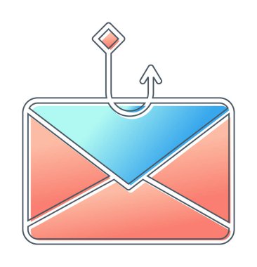 E- posta phishing satır simgesi. Mobil konsept ve web tasarımı için posta dolandırıcılığı stili işareti. Sembol, logo çizimi. Vektör grafikleri