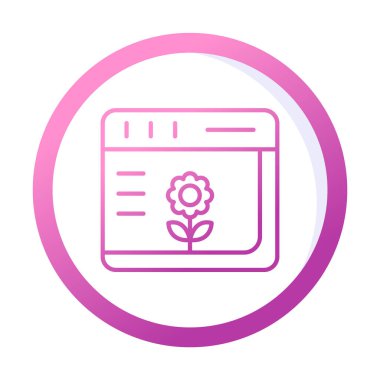 Basit Web Tarayıcı simgesi, vektör illüstrasyonu