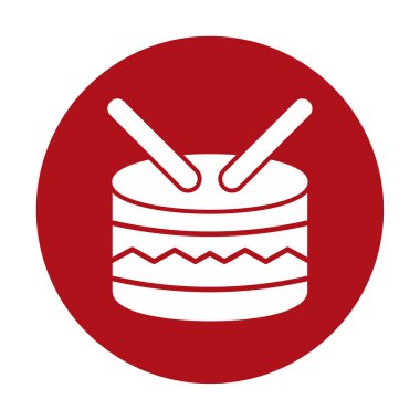 davul simgesi doğrusal vektör illüstrasyon tasarımı