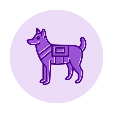 Askeri Köpek simgesi vektör illüstrasyonu