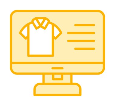 Basit Kumaş Çevrimiçi Alışveriş simgesi, vektör illüstrasyonu